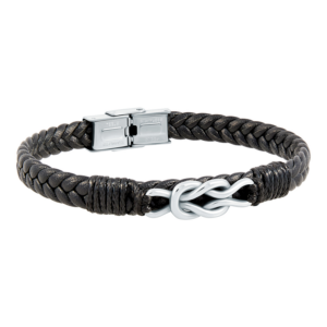 Pulsera Duward  DT3081.02  para hombre en acero inoxidable y piel