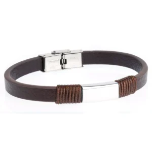 Pulsera Duward DT3085.00 para hombre en acero inoxidable y piel