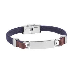 Pulsera Duward DT3088.05 Hombre Nailon azul piel marrón acero