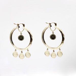 Aros de Oro 18 k con monedas colgadas- Estilo vintage y sofisticado