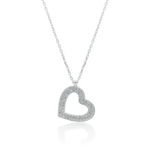 Gargantilla Corazón con Circonitas en Plata Ley