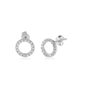 Pendientes Duward Circular con Piedras Circonitas en Plata Ley