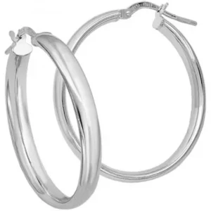 Aros Media Caña 5 mm. Grueso en Plata Ley cierre Catalán